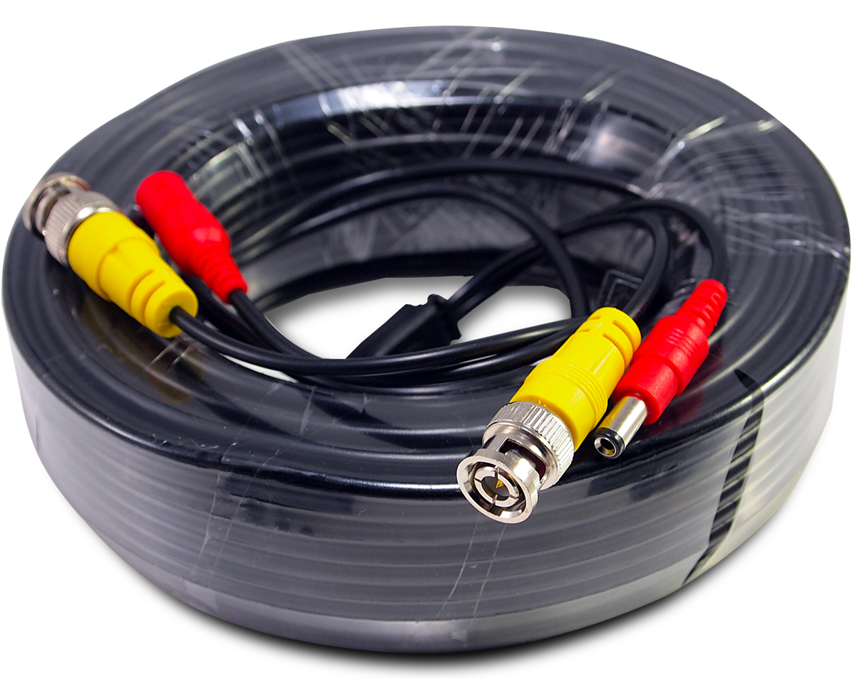 1x 50 Feet Ready Made Video Power Siamese CCTV Cable For CCTV Security Camera B