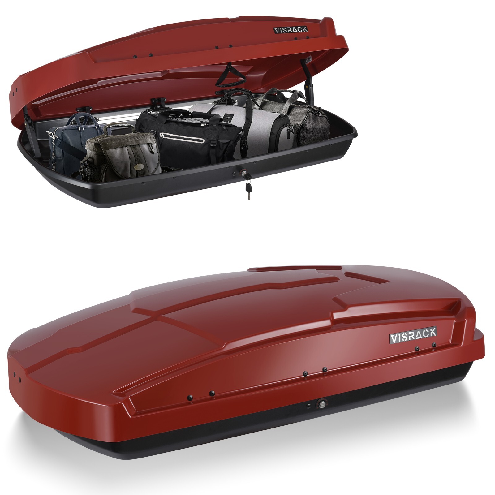 15 Cubic Feet Car Top Cargo Carrier Vehicle Roof Mount Luggage Storage Box