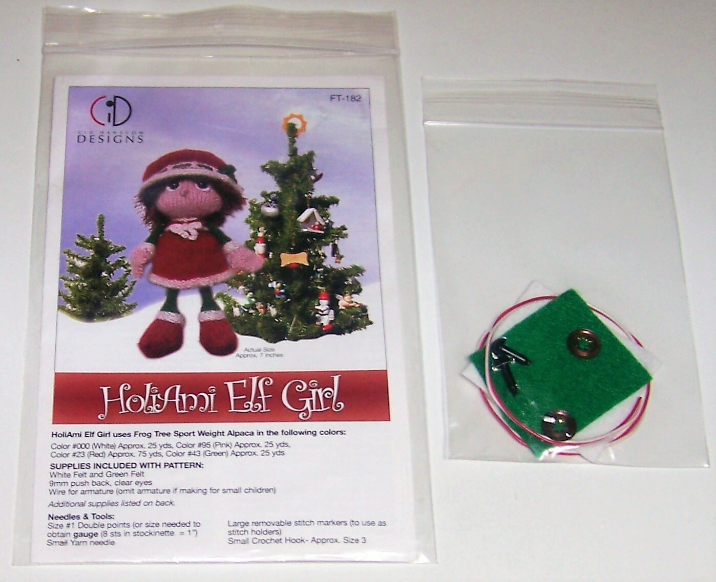 HOLIAMI ELF GIRL 7" Doll Knitting Pattern Plus by Cid Hanscom Designs