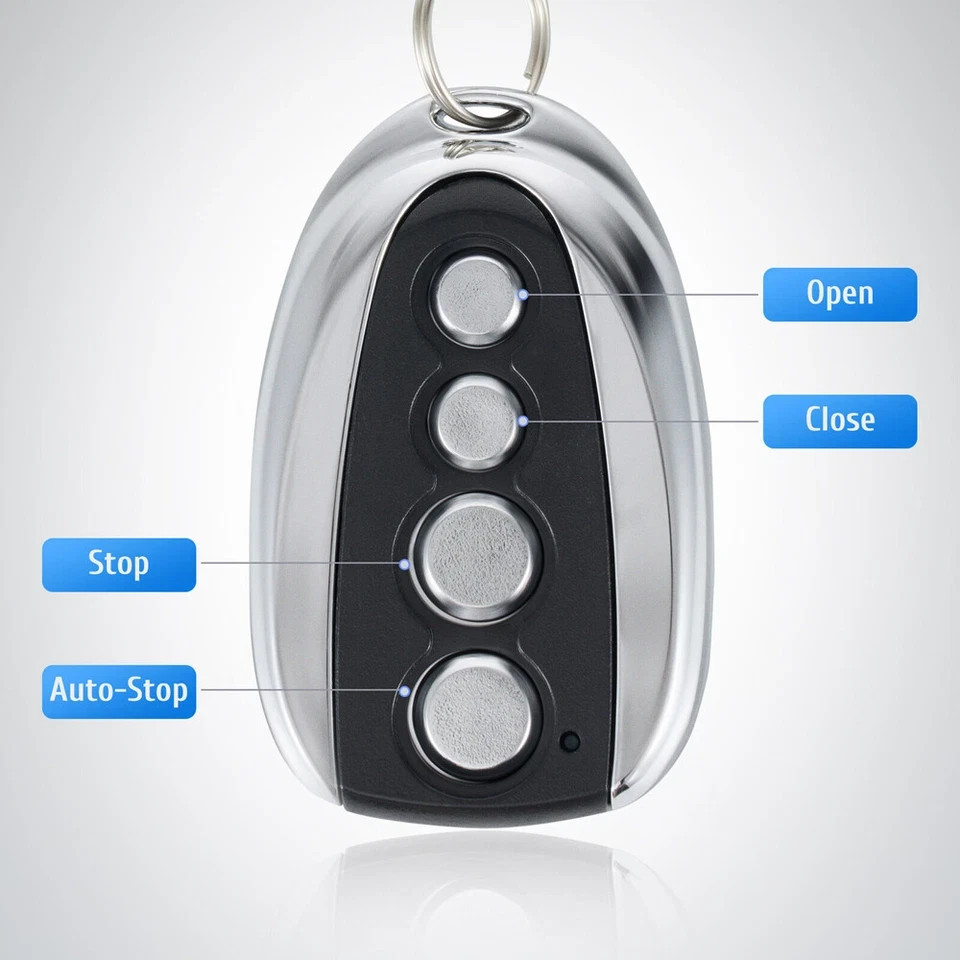 2 Remote Control Backup Key Sliding Gate Opener Automatic Operator 433.92MHz US