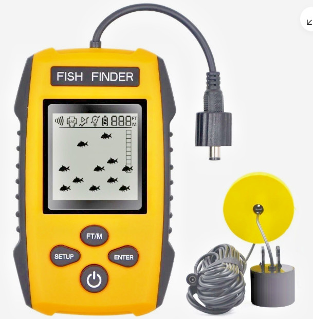 328FT Portable Fish Finder Depth Echo Sonar Alarm Sensor Transducer Fishfinder
