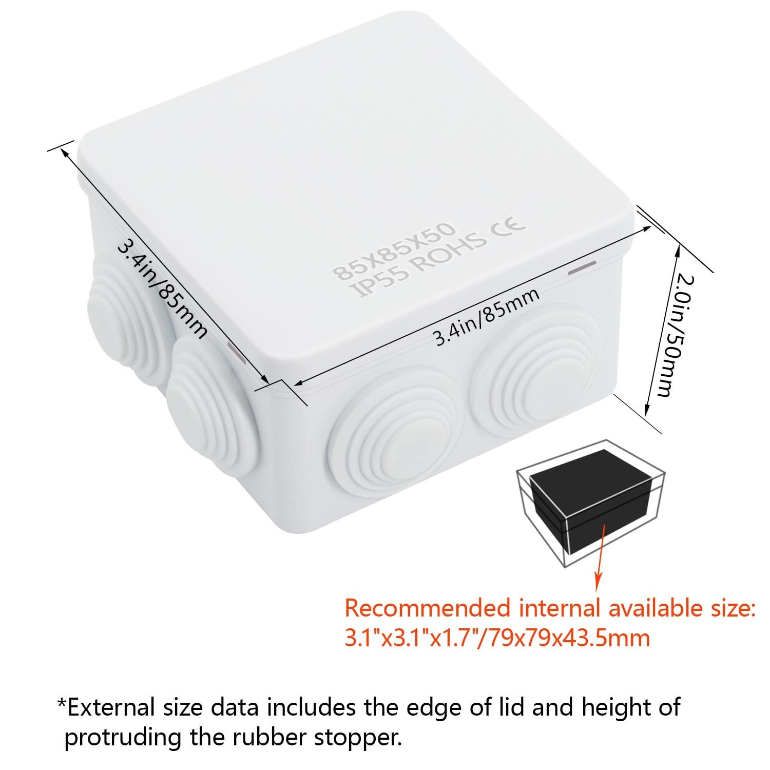 LeMotech ABS Plastic Dustproof Water Resistant IP55 Junction Box Universal El...