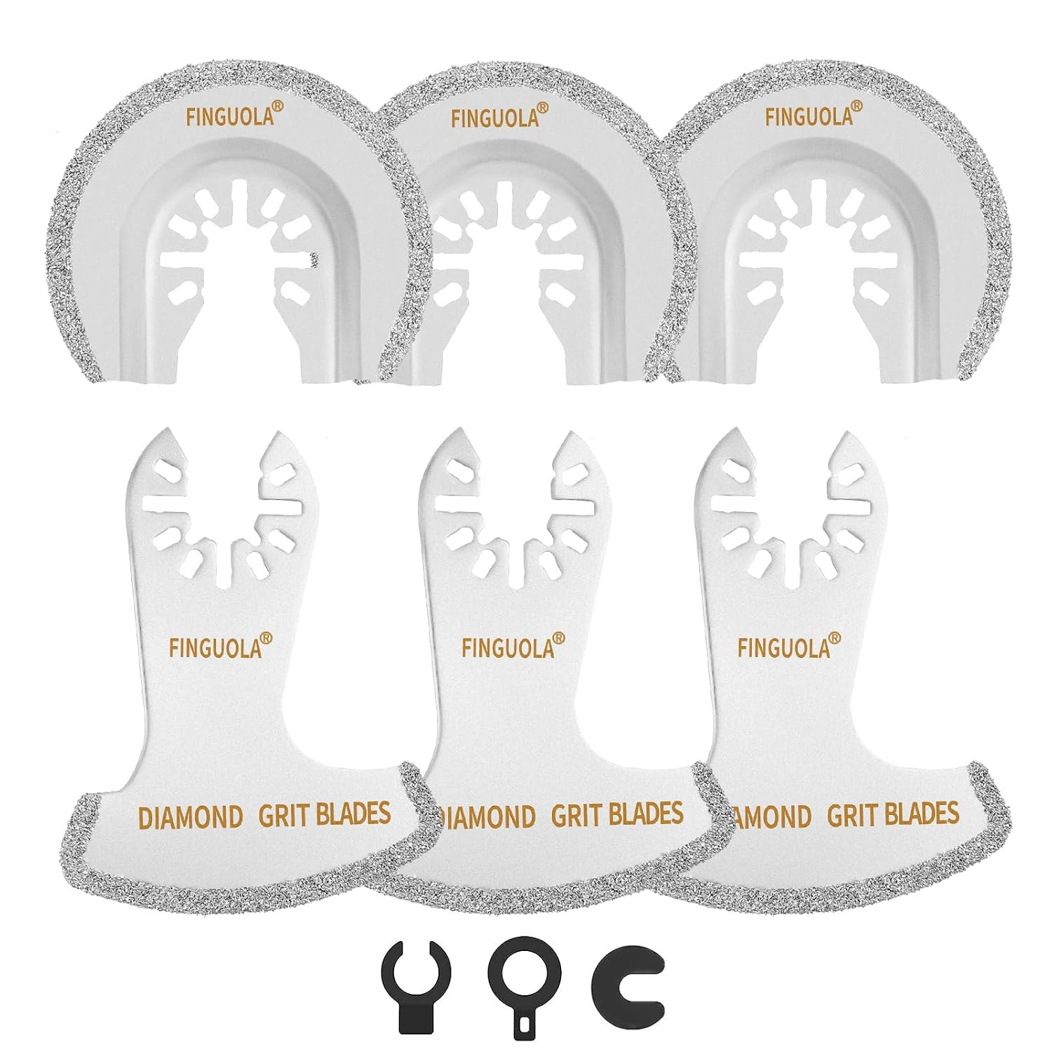 Oscillating Tool Blades, 6Pcs Diamond Carbide Multi Tool Blades for Grout Remova