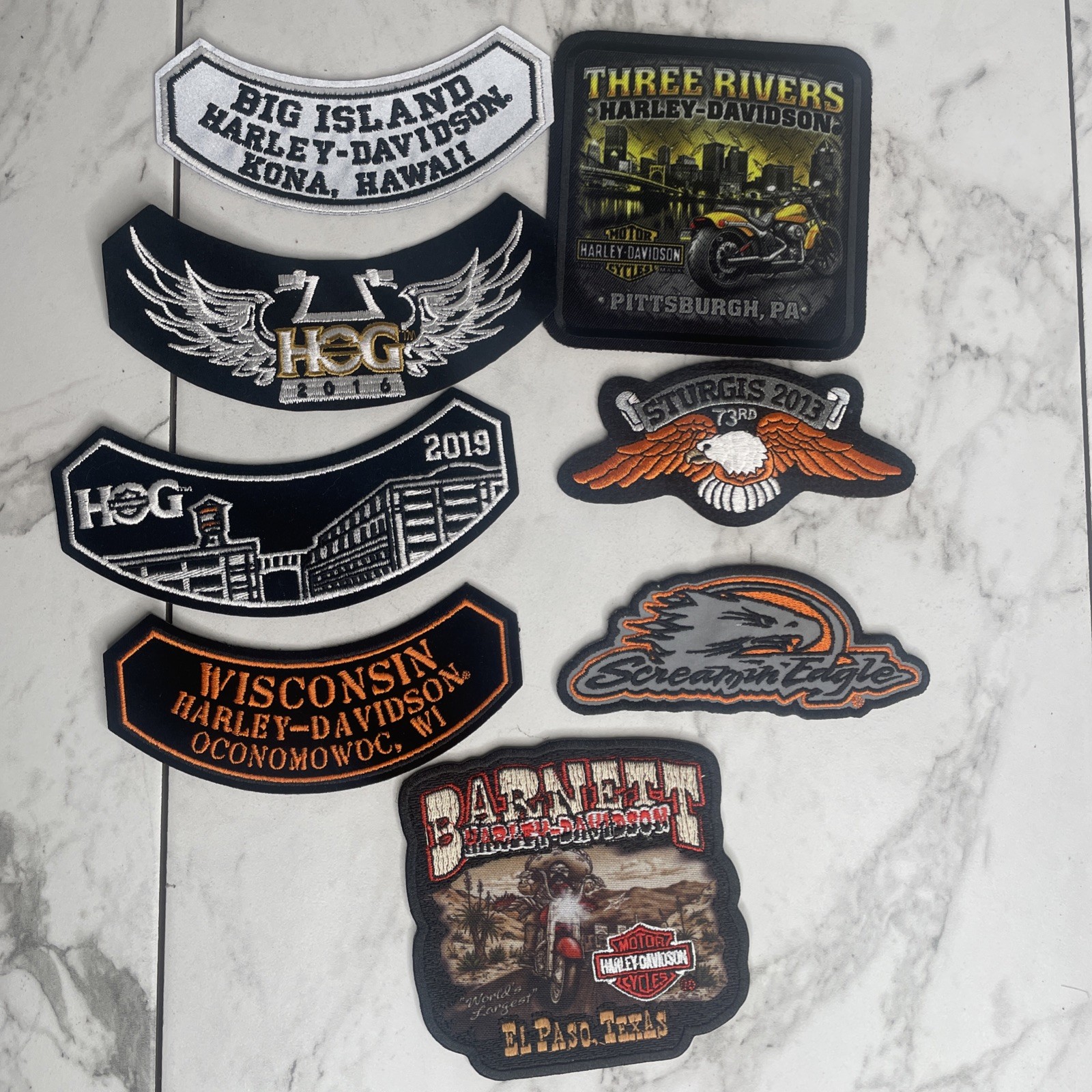 Harley Davidson Patches Screamin Eagle HOG 2019 Racing Coast 2 Coast Lot 7 A13