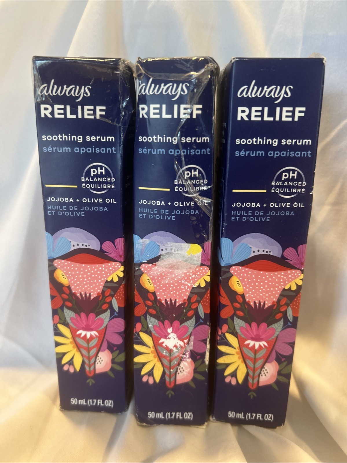 Always RELIEF soothing serum (skin & bikini) Jojoba+Olive oil pack of 3 pieces