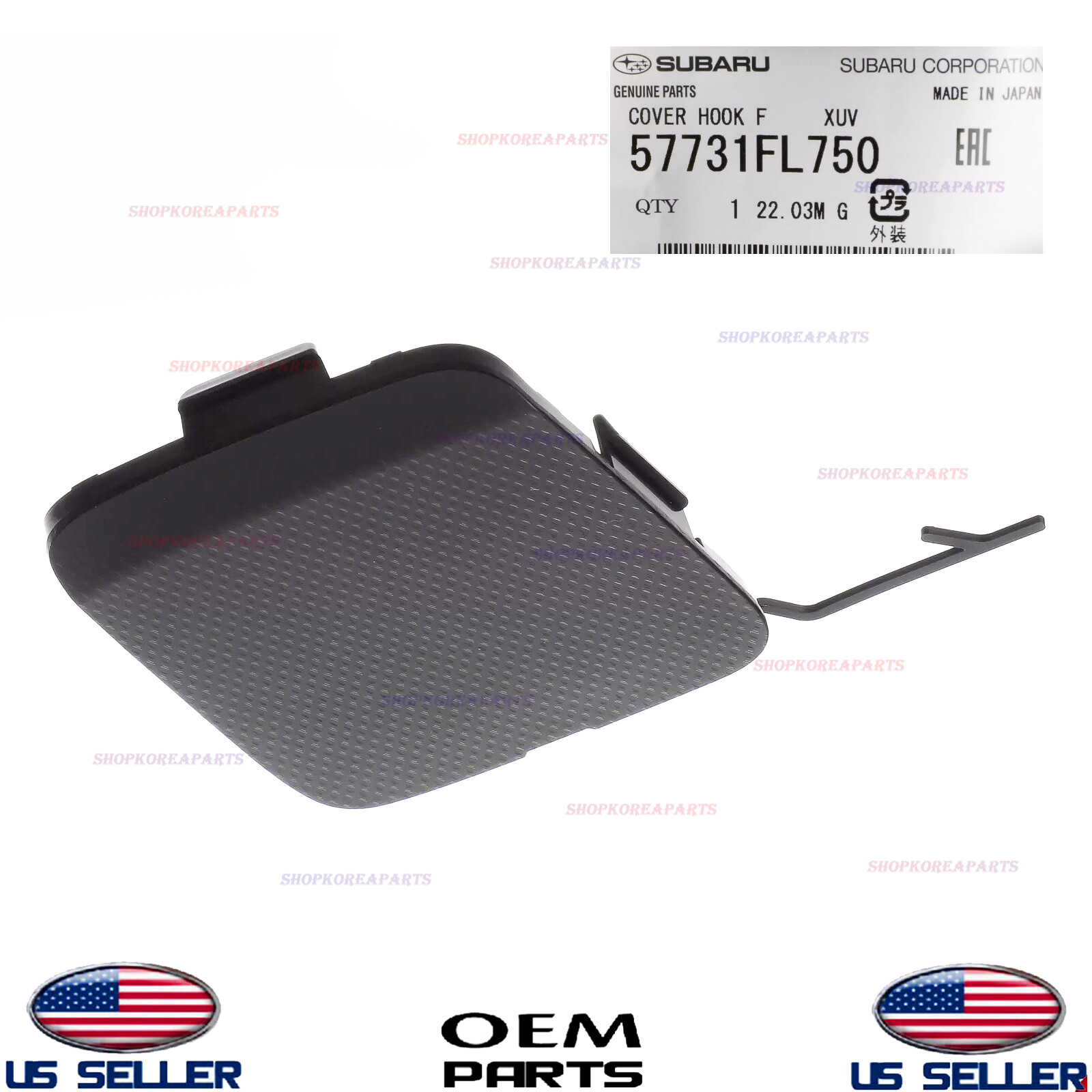 Genuine OEM Front Bumper Tow Hook Eye Cap Cover Unpainted Subaru Crosstrek 21-23