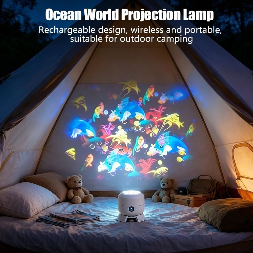 Dynamic Rotating Led Projector Lights Ocean Scene Rotating Night Lamp for Kids