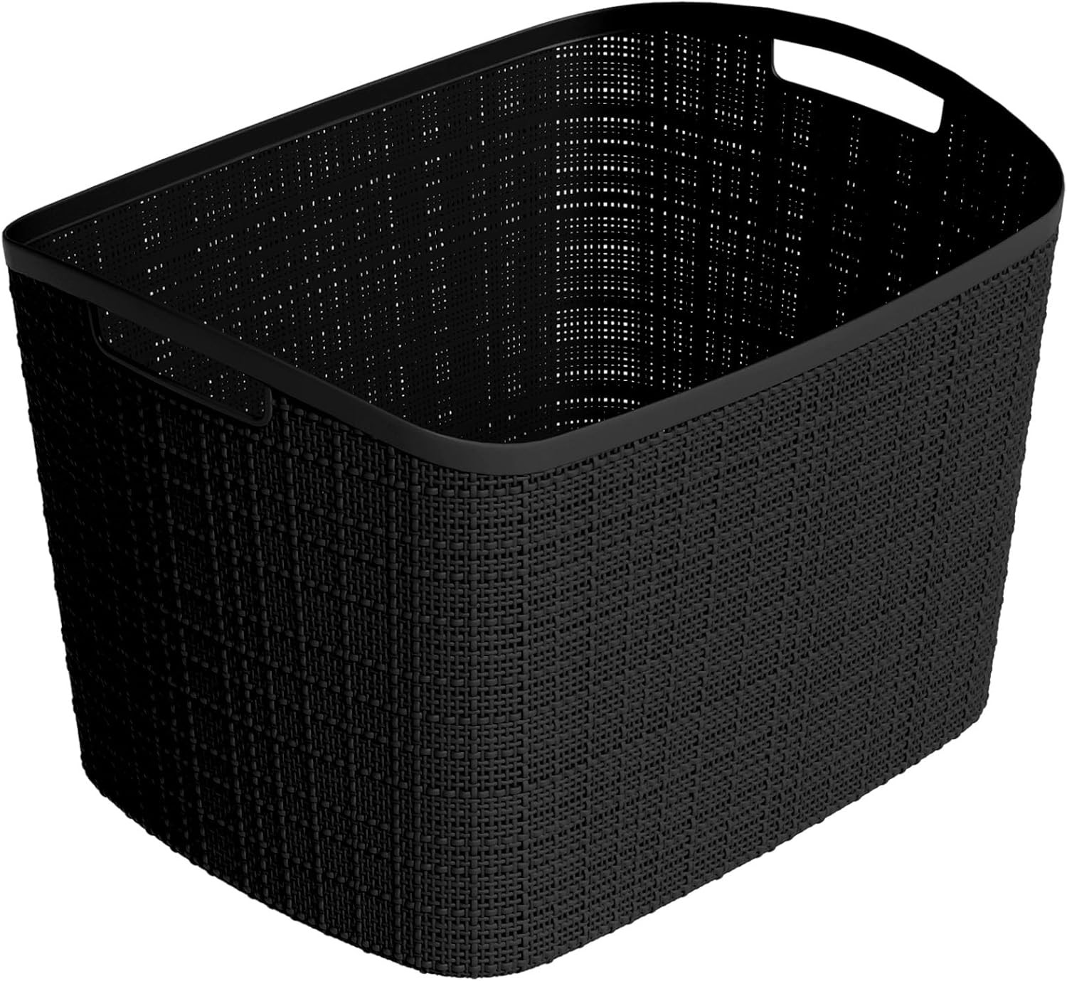 Set of 2 XL 30.5L Jute Decorative Plastic Organization and Storage Baskets - Per