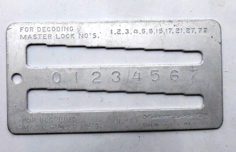 Master Padlock Key Gauge Rekeying Tool
