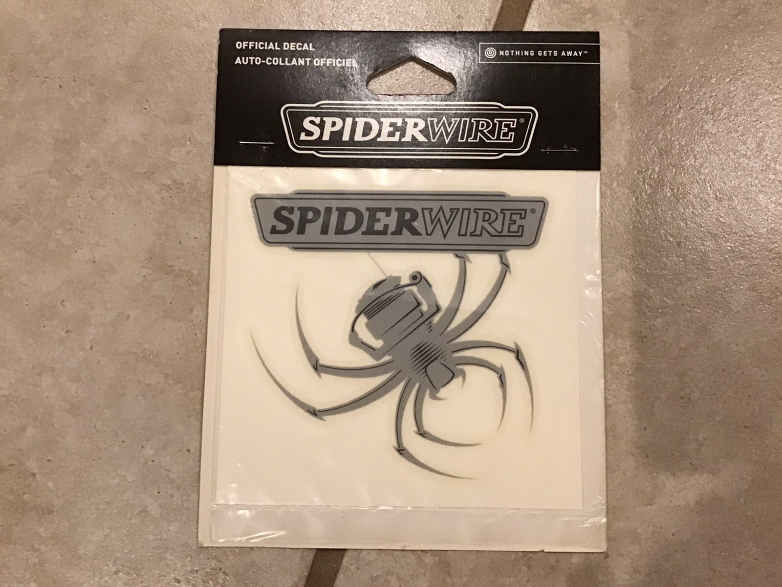 Spiderwire Fishing Logo Grey Decal Sticker 5" Small Truck Car Boat New