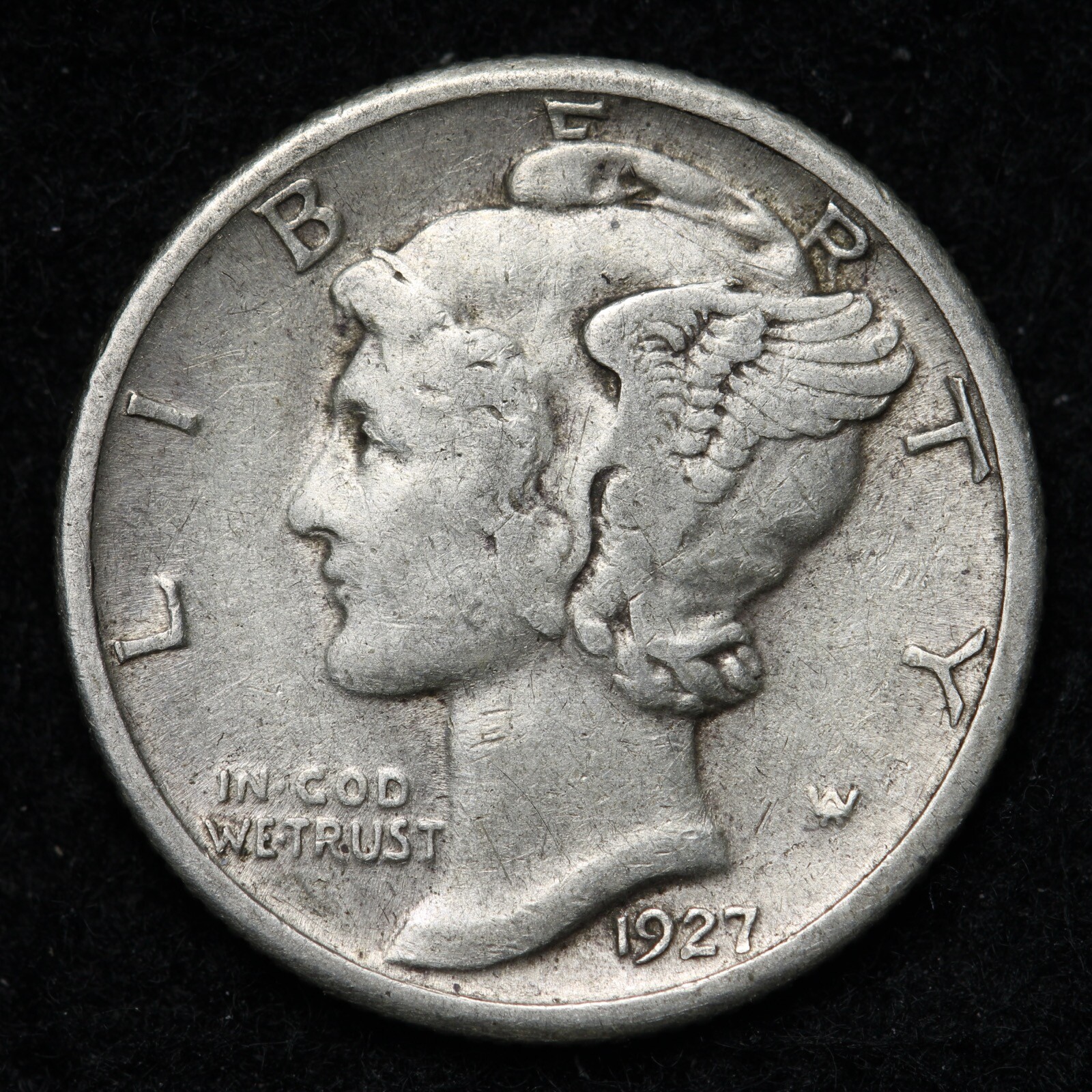 1927 Mercury Silver Dime XF E299 WVE