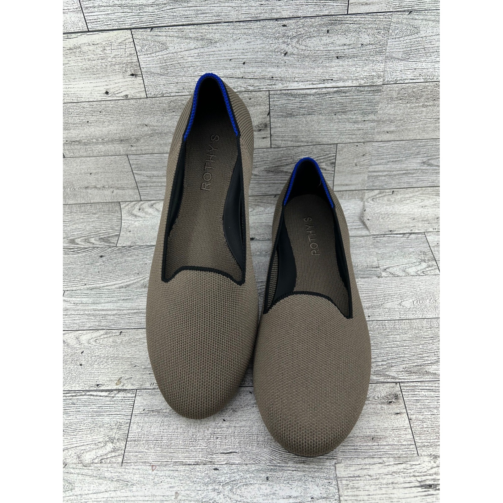 Rothys The Loafer Women Size 8 Taupe Brown Knit Slip On Flat Shoes 182-008
