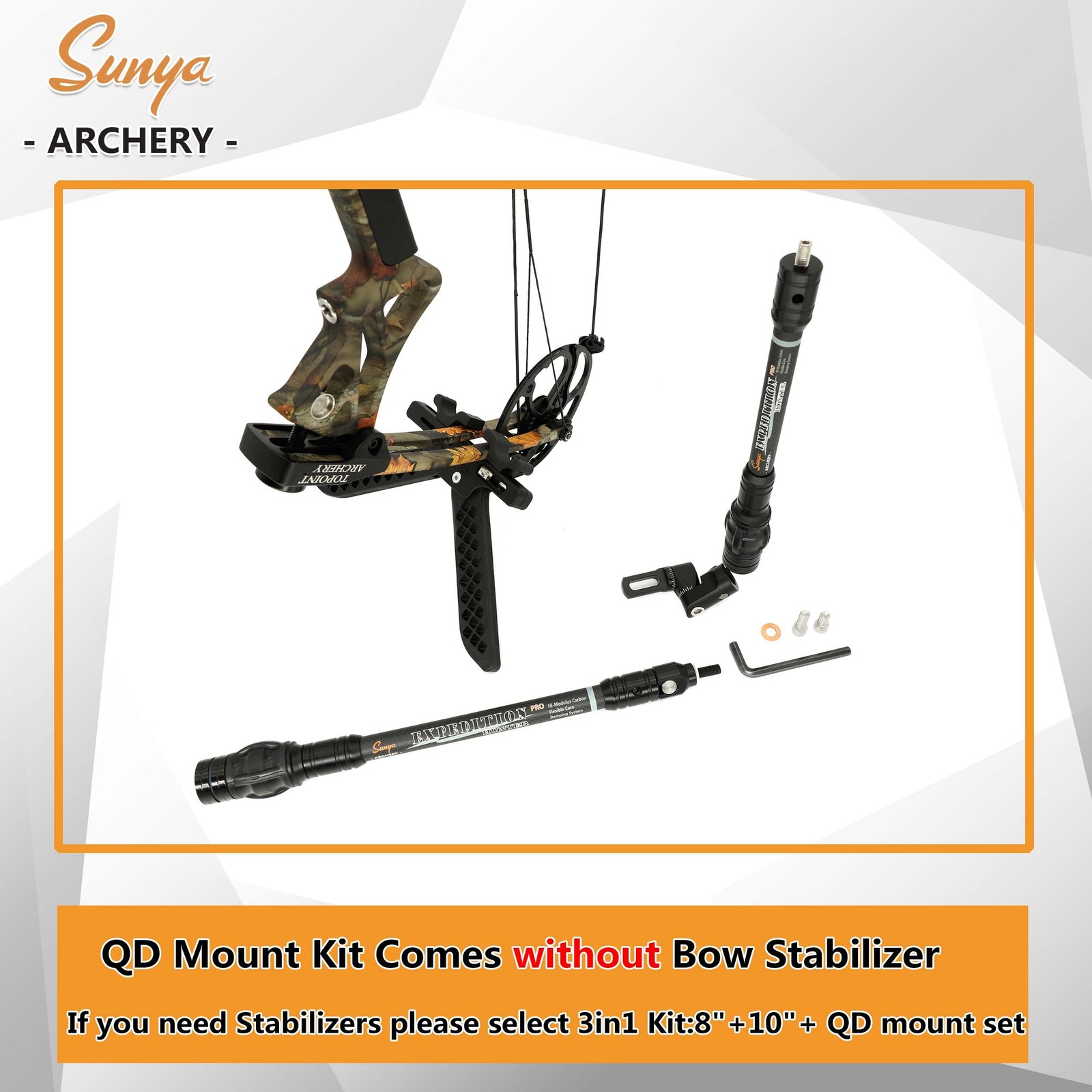 SUNYA Archery Compound Bow Stabilizer Quick Disconnect Mounting Adapter V-Bar...