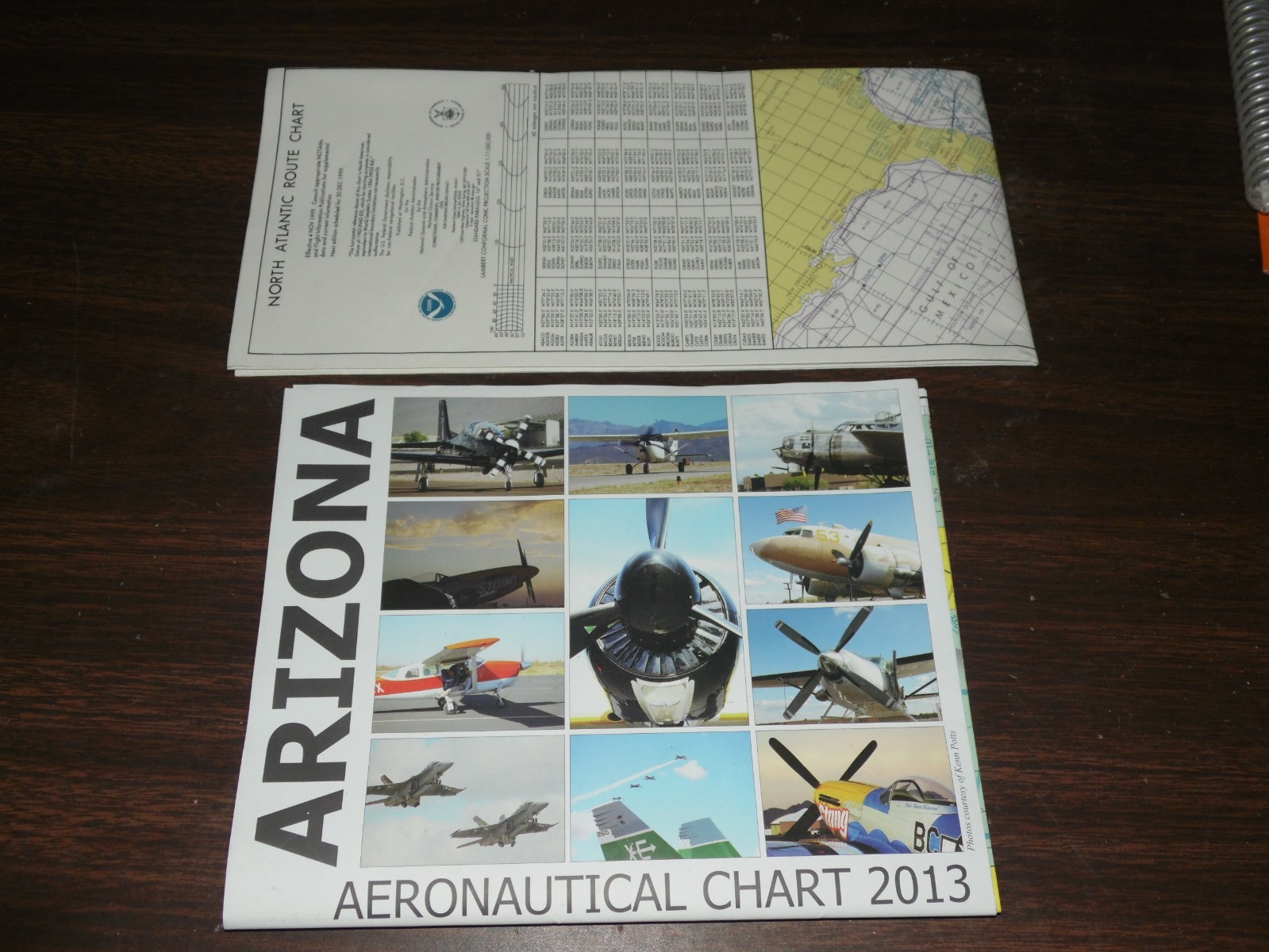 Lot of 2 Aeronautical Charts Arizona 2013 & North Atlantic Route Chart