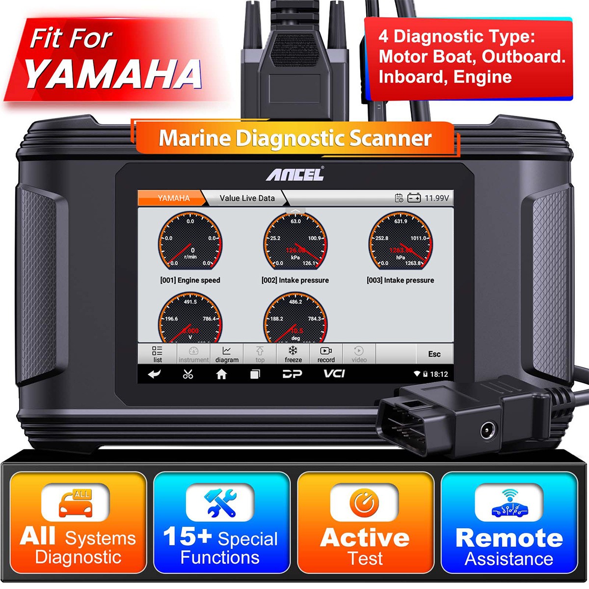 For YAMAHA Outboard Engine Marine Diagnostic & Complete Watercraft Active Test