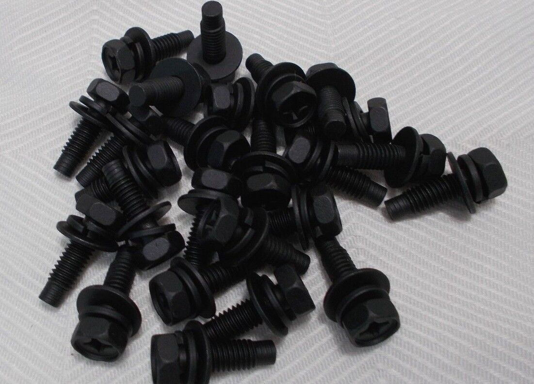 Hex Phillips Head Washer Bolt M6 6mm X 1.00 Coarse X 12mm Thread  "25 Bolts"