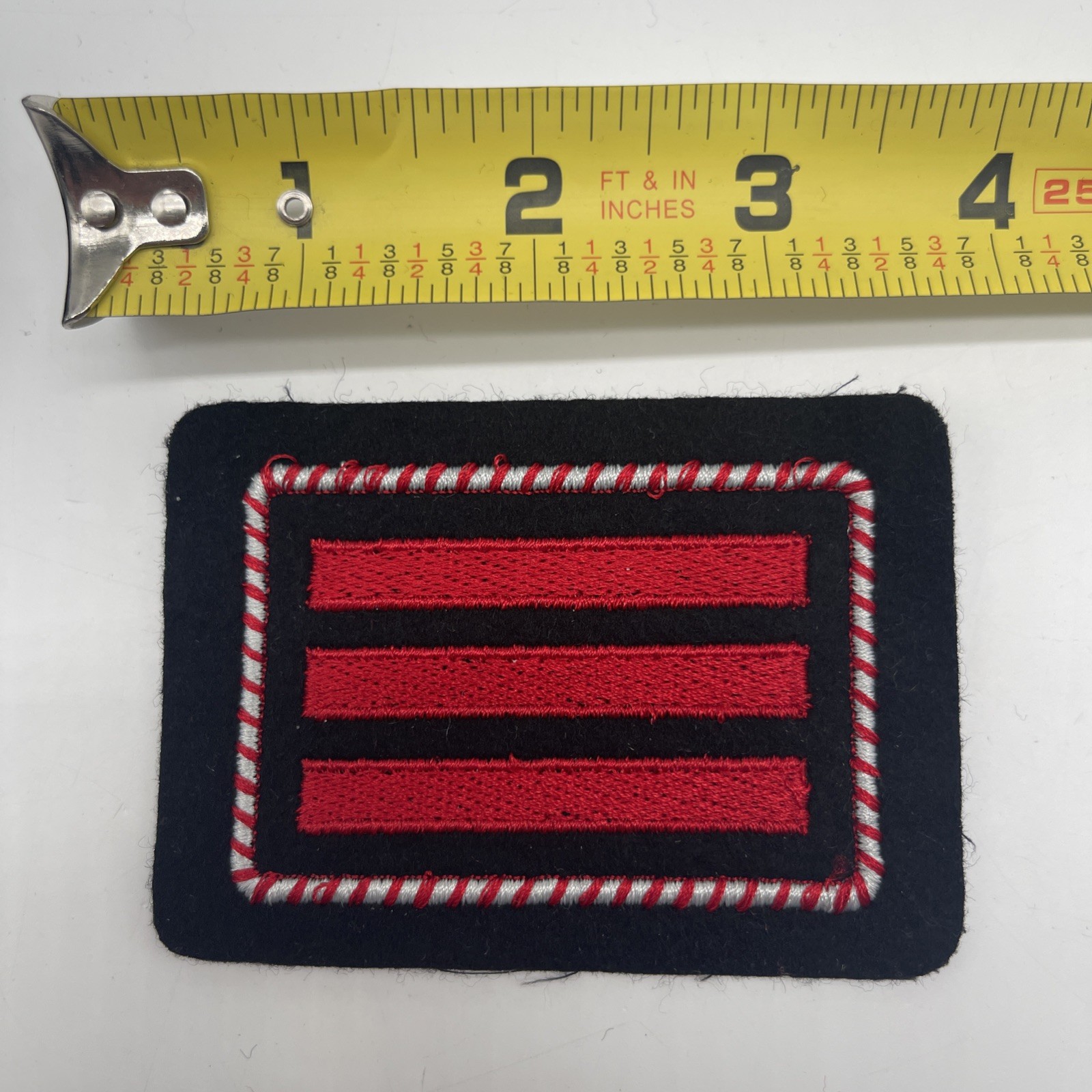 German Chief Main-Extinguish Master Rank Red Stripes Felt Patch HBM Feuerwehr