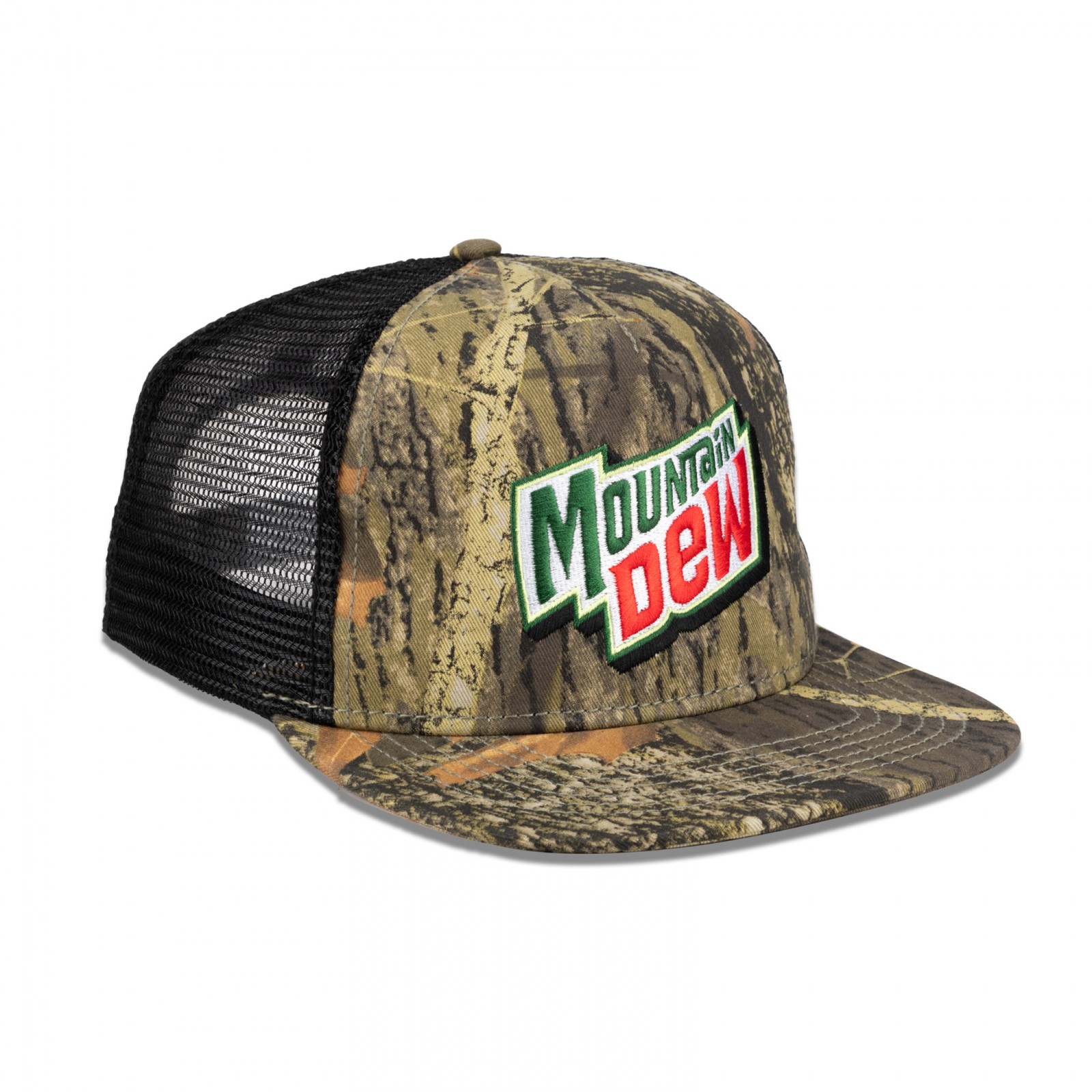 Mountain Dew Camo Flat Bill Adjustable Hat Multi-Color