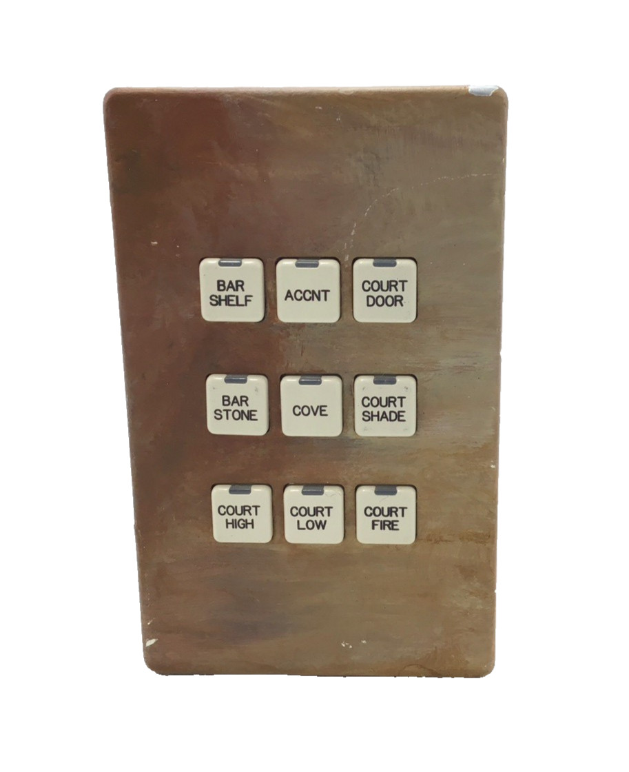 LiteTouch/Savant 9-Button Metropolitan Keypad (Custom painted faceplate/almond)