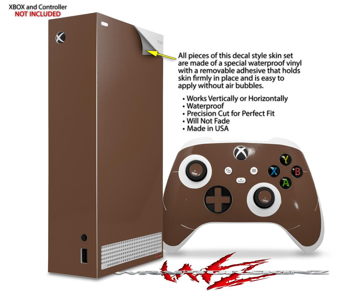 Skin Wrap for XBOX Series S Console Controller Solids Collection Chocolate Brown