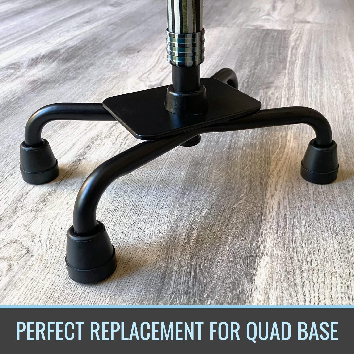 Durable Replacement Quad Cane Tips, Extra Stability, No-Slip Grip, 1/2 Inch, FSA