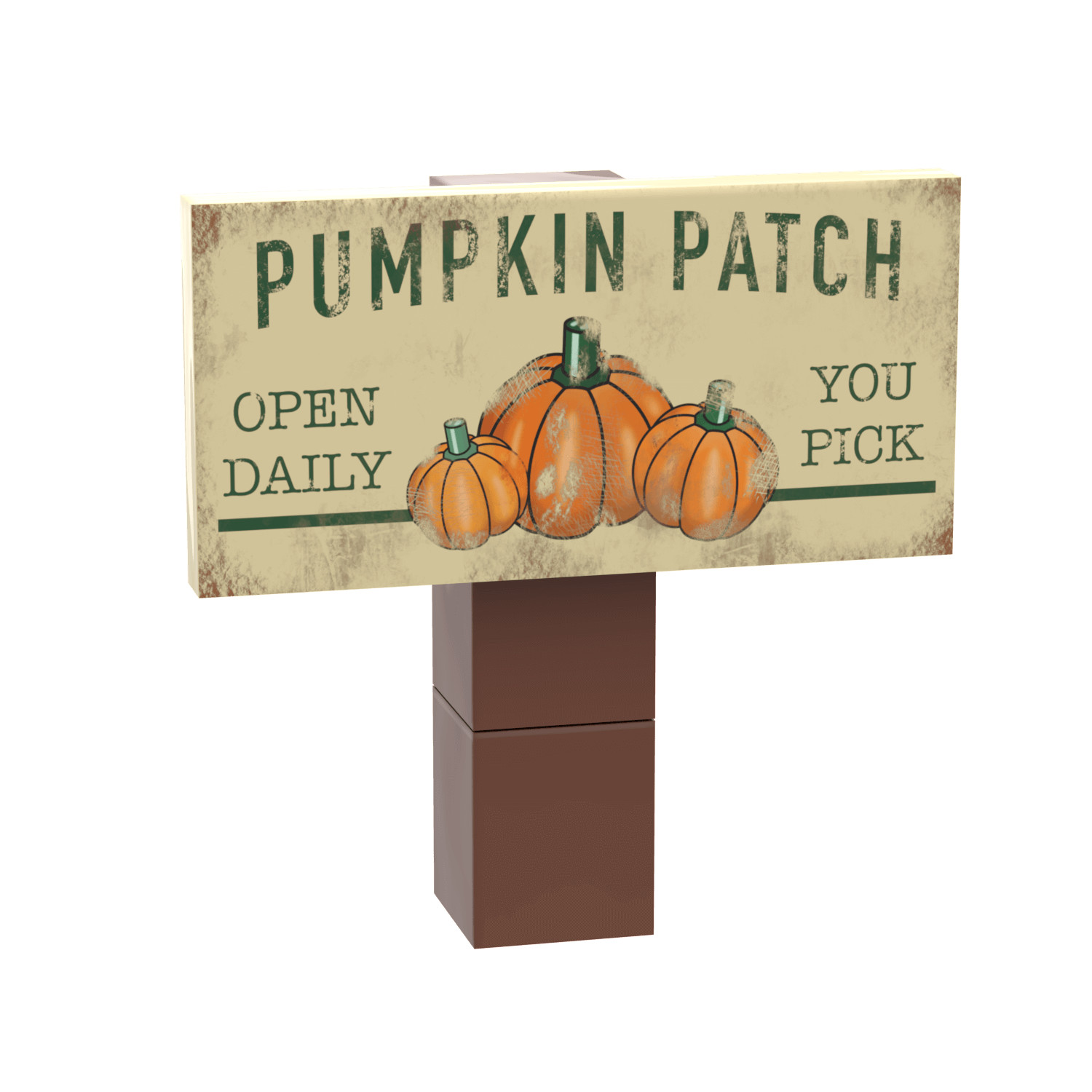 "Pumpkin Patch" Sign & Post - Fall - Halloween - Custom Printed - Brick City