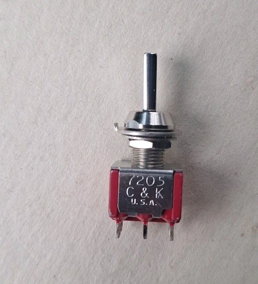 C & K Switch #7205 Momentary On-Off-On  2A 250VAC 5A 120VAC Flat Handle Toggle