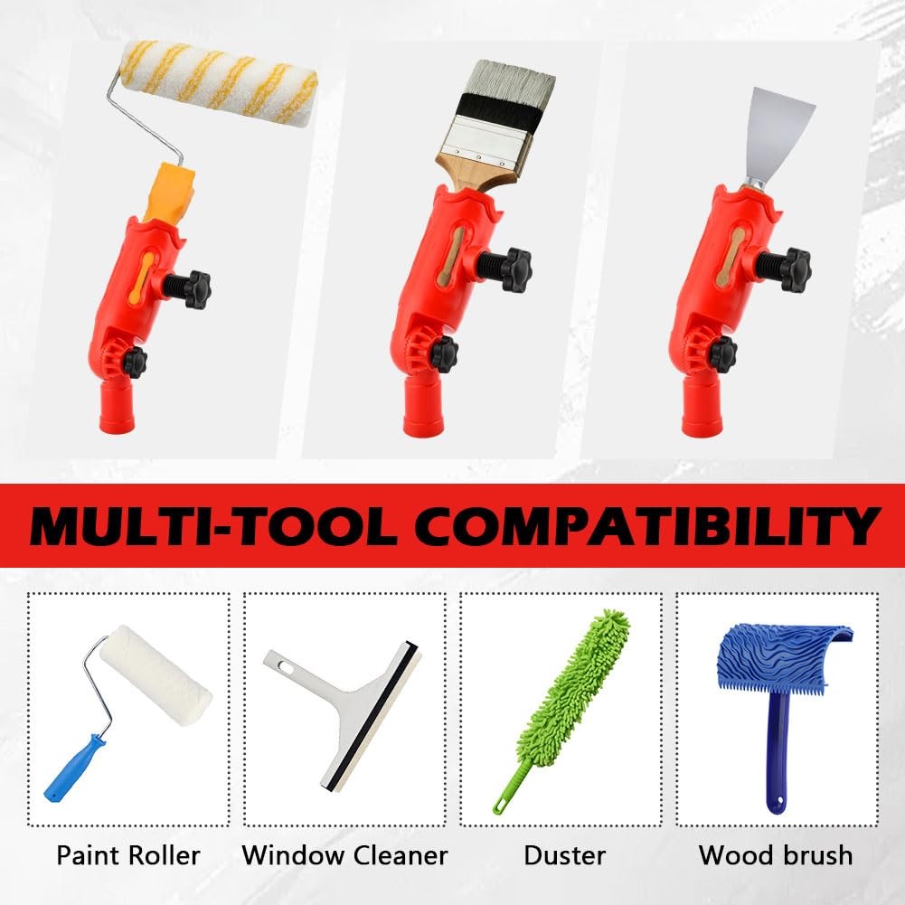 Multi-Angle Paint Brush Extender for High Ceiling,Extension Pole Red