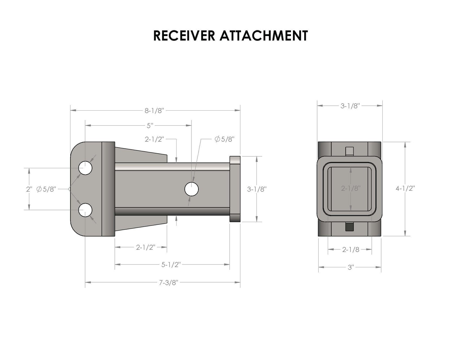 BulletProof RECEIVERATTACHMENT 2" Receiver Attachment