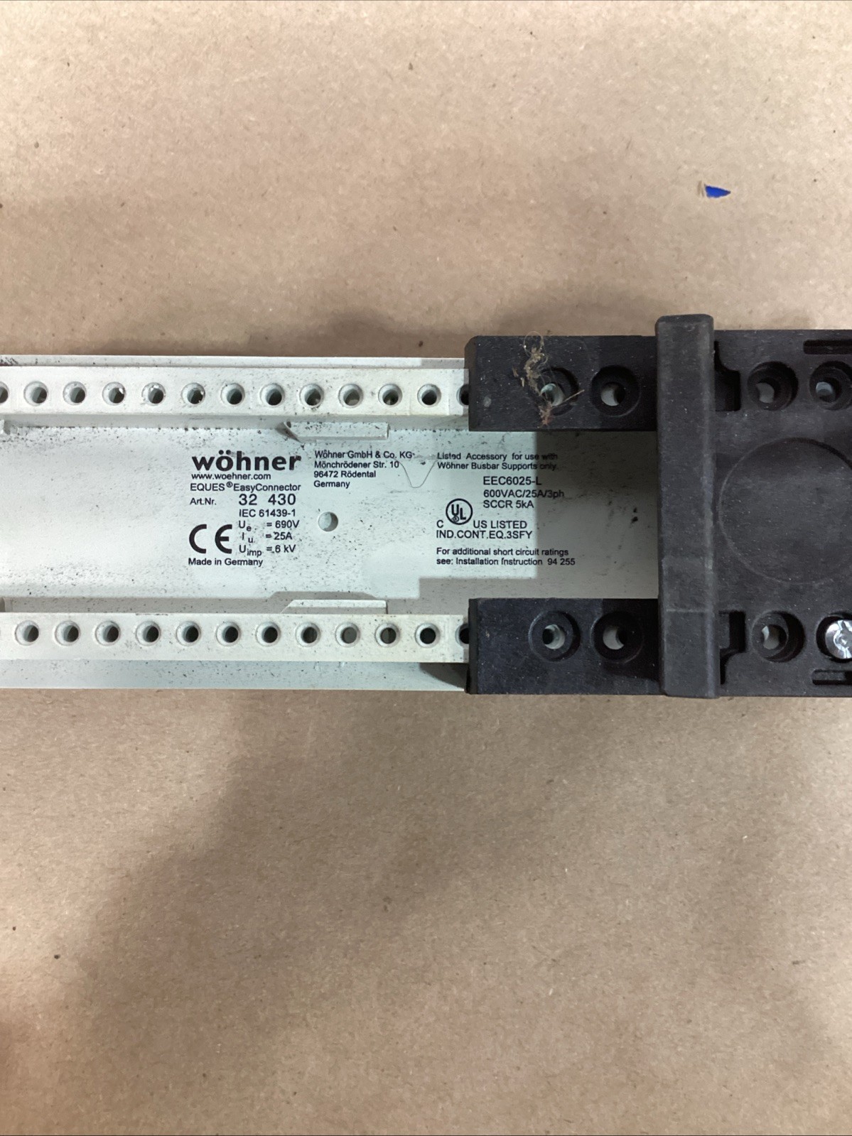 Wohner 32 430, EEC6025-L Busbar Adapter