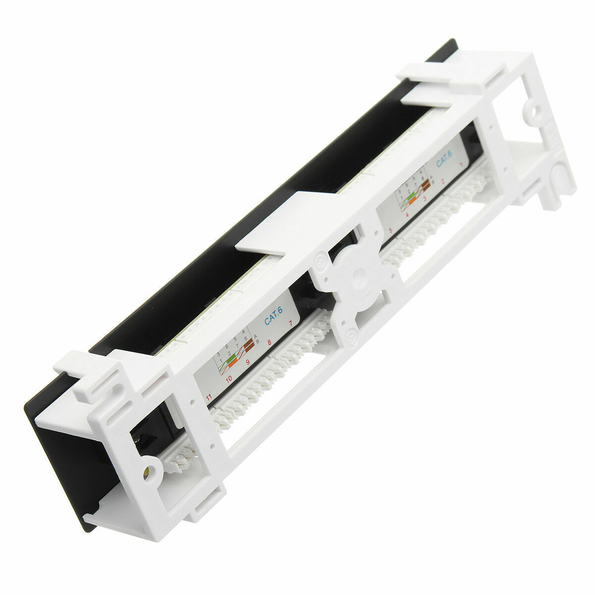 Cat6 12 Port Pro RJ45 Mini Patch Panel 110 Network w/ Surface Wall Mount Bracket