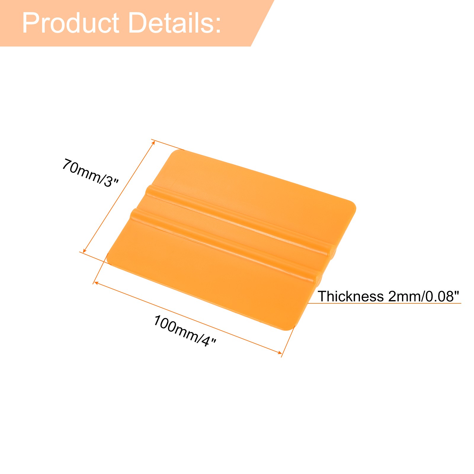 3pcs Vinyl Wrap Squeegee, 4" Decal Squeegee Scraper for Car Wrap, Yellow