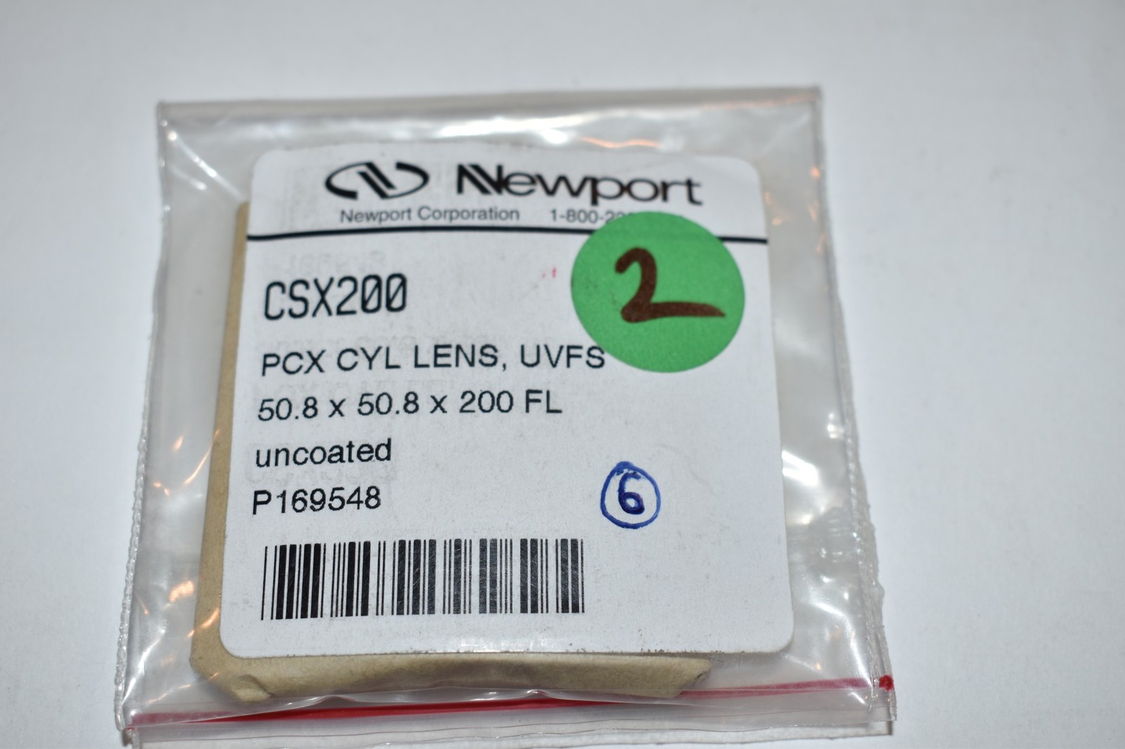 *JM* NEWPORT CSX200 PCX CYL LENS UVFS 50.8X50.8X200FL UNCOATED - NEW (CTE53)