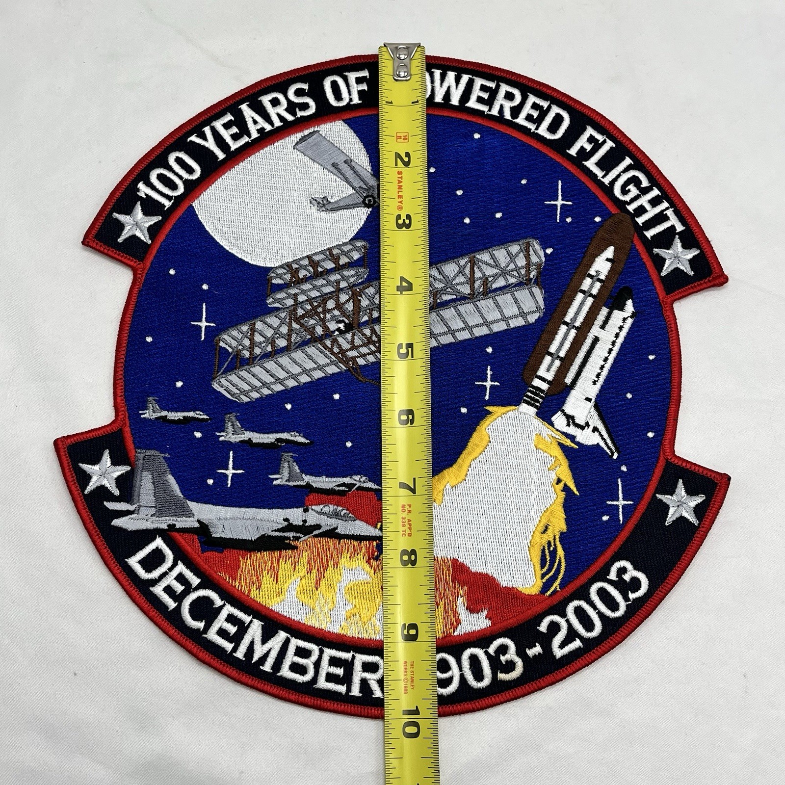 100 YEARS POWERED FLIGHT AVIATION TRIBUTE JACKET EMBROIDERED 10" NEW PATCH 2003