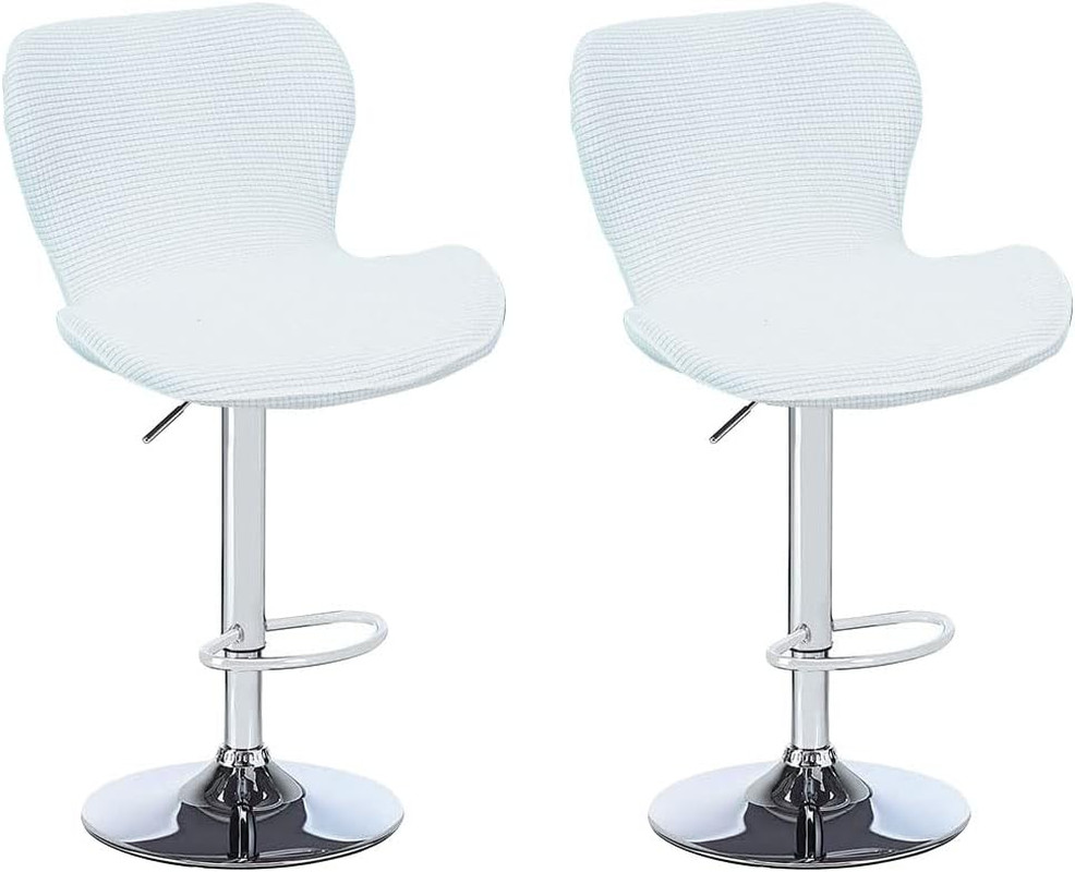 Counter Height Bar Chairs Cover Set of 2 Jacquard Swivel Bar Stools Slipcovers