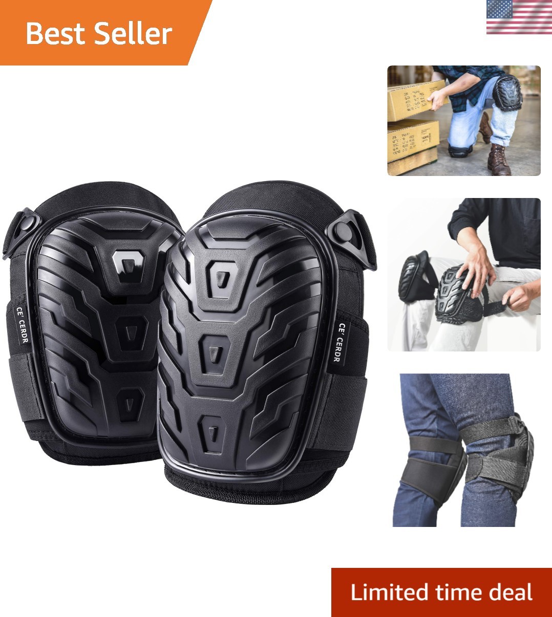 Heavy-Duty Foam Knee Pads with Gel Cushion for Comfort During Work Tasks