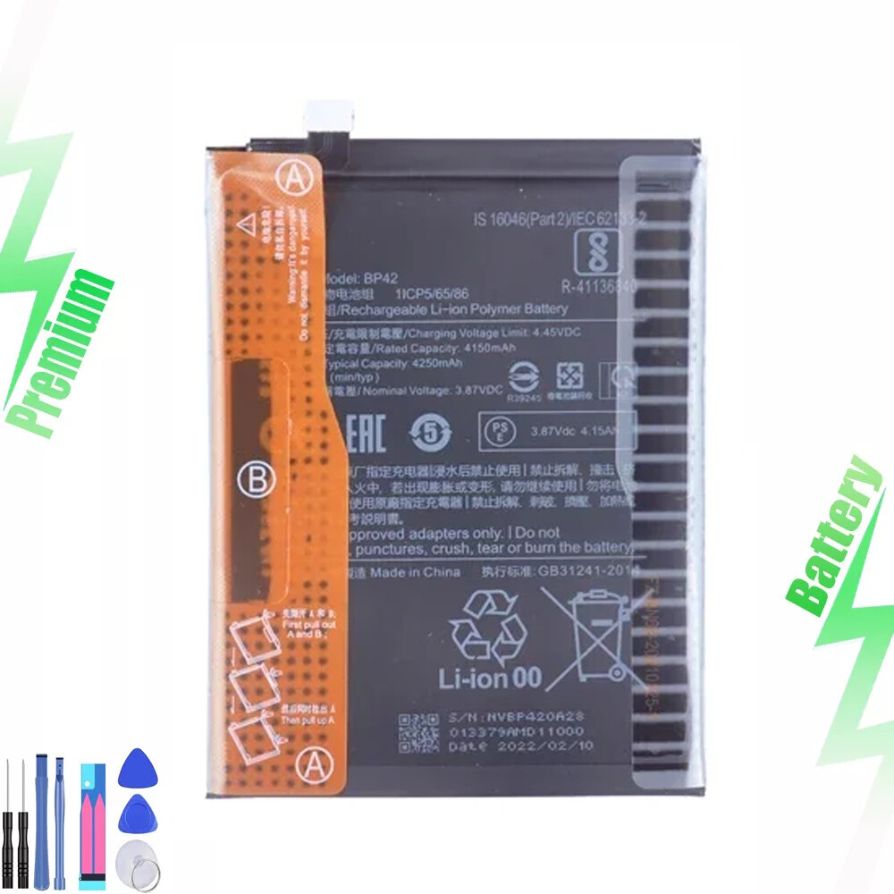 New BP42 Battery Replacement For Xiaomi Mi 11 Lite 4150 mAh + Tool Kits
