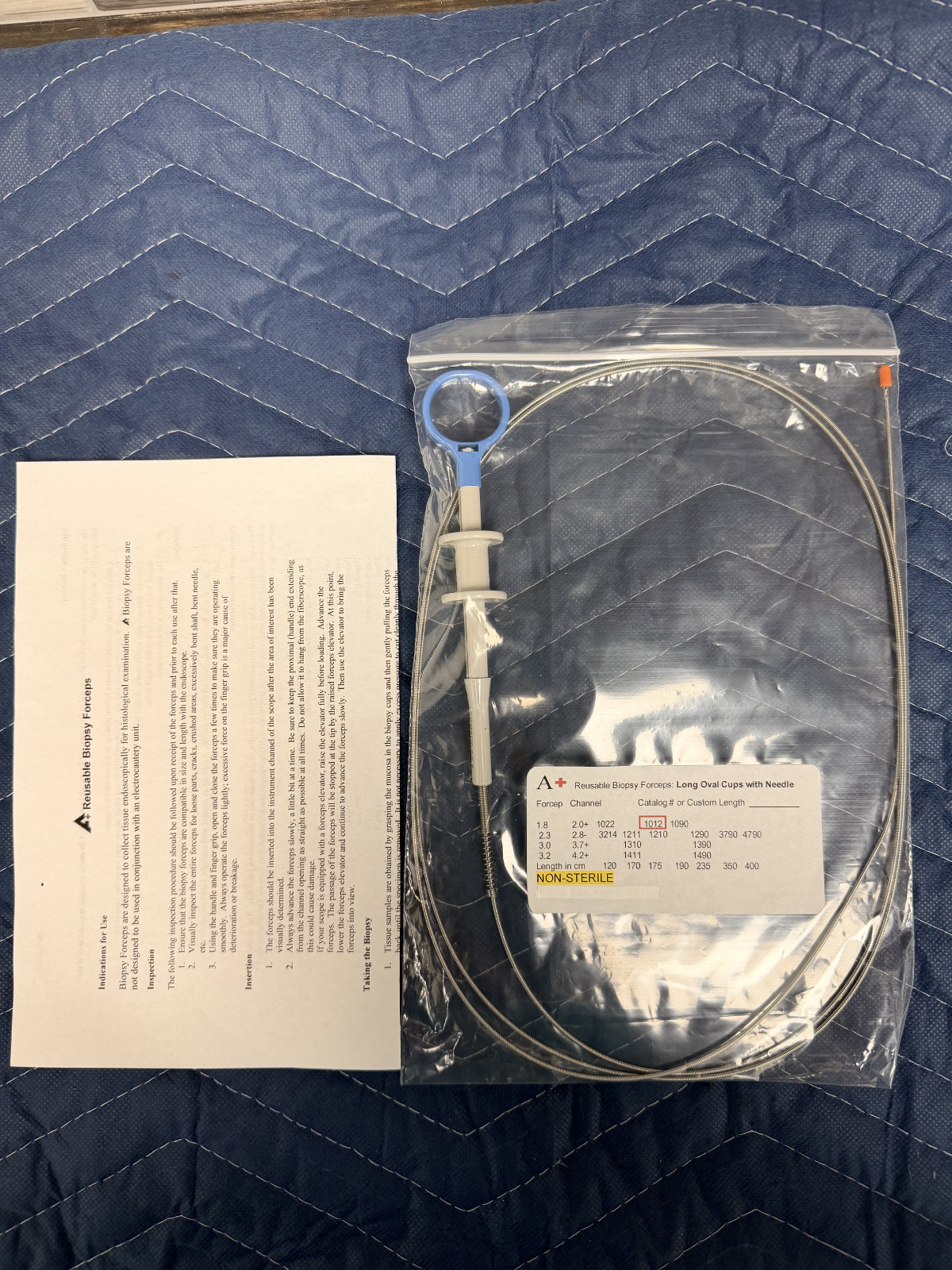 2.0mm x 175cm REUSABLE Flexible Biopsy Forceps, Long Oval Cups WITH/ Needle, NEW
