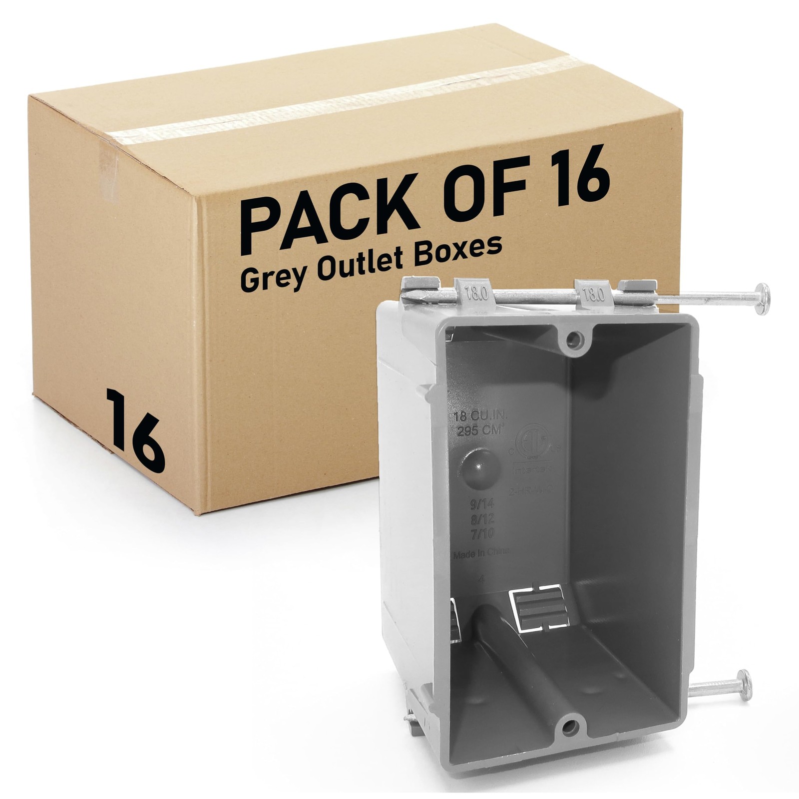 Plastic Electrical Box, Grey Outlet Box, Three Gang New Work New Work