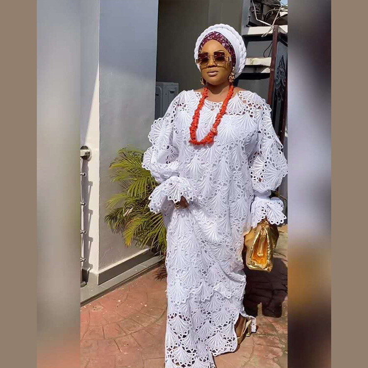 Lace African Dresses for Women Plus Size Robe Nigeria Party Gowns Dashiki Kaftan