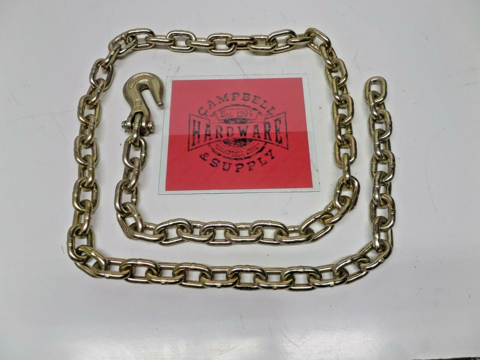 Auto Body Frame Machine Pull Chain 3/8" x 9' Grade 70 with 3/8" Grab Hook