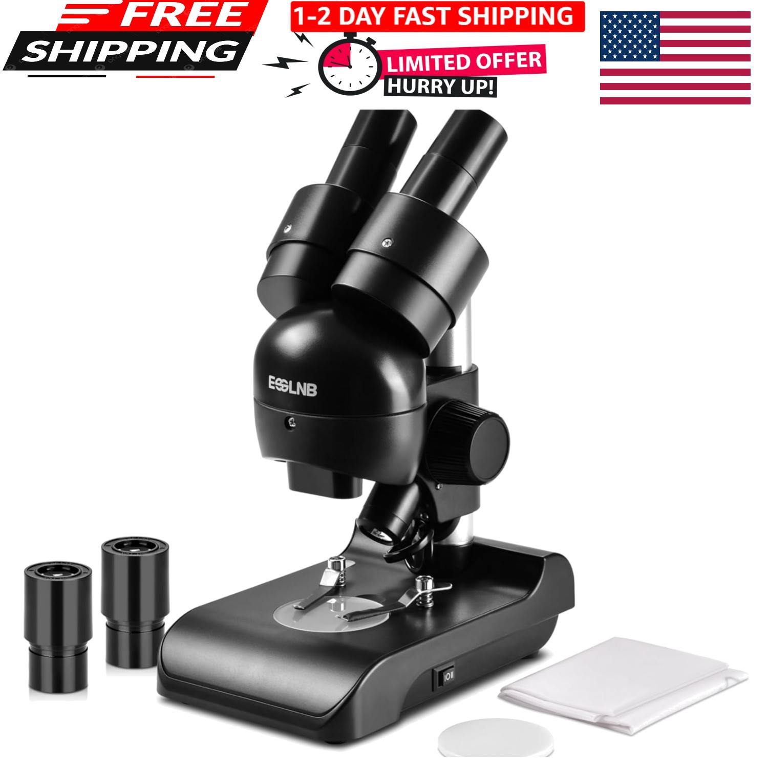 Binocular Stereo Portable Biological with Wf10X Eyepieces 3X Objectives