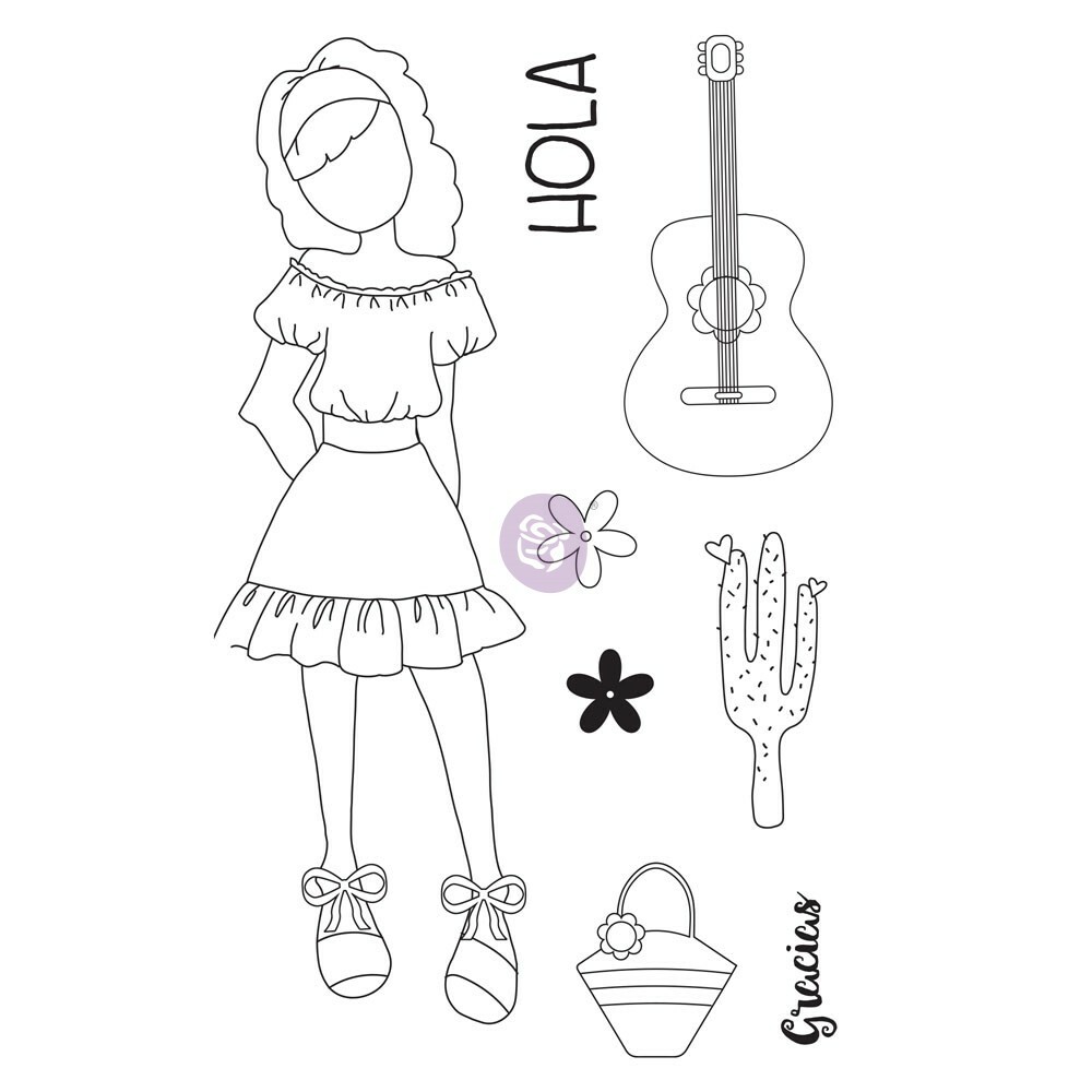 Prima Julie Nutting GABRIELA Doll Cling Stamps Cards Planner Tags 912901
