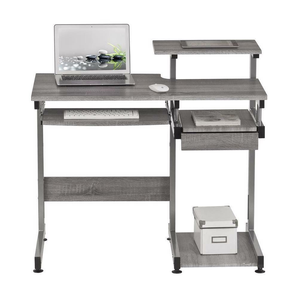 Complete Computer Workstation Desk. Color: Grey