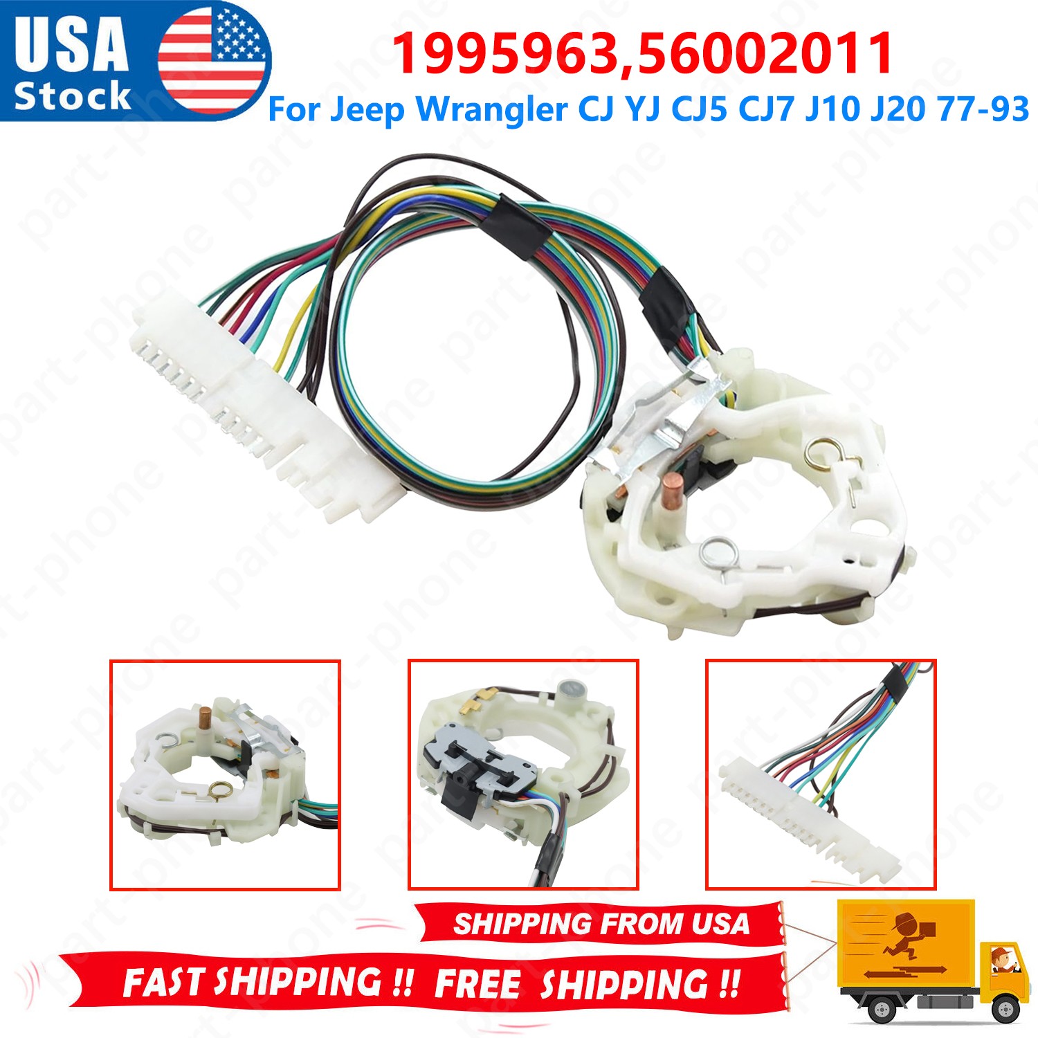 Turn Signal Switch for Jeep Wrangler CJ YJ CJ5 CJ7 J10 J20 1977-1993 1995963 New