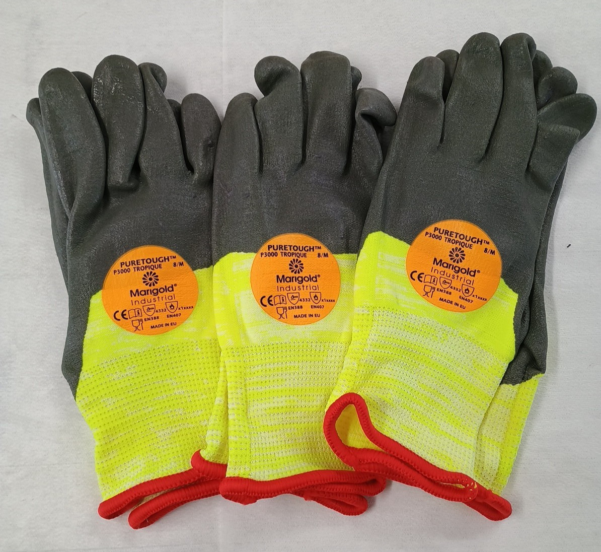 Marigold Puretough P3000 work Protective Gloves Size 8 Medium Only 3 prs