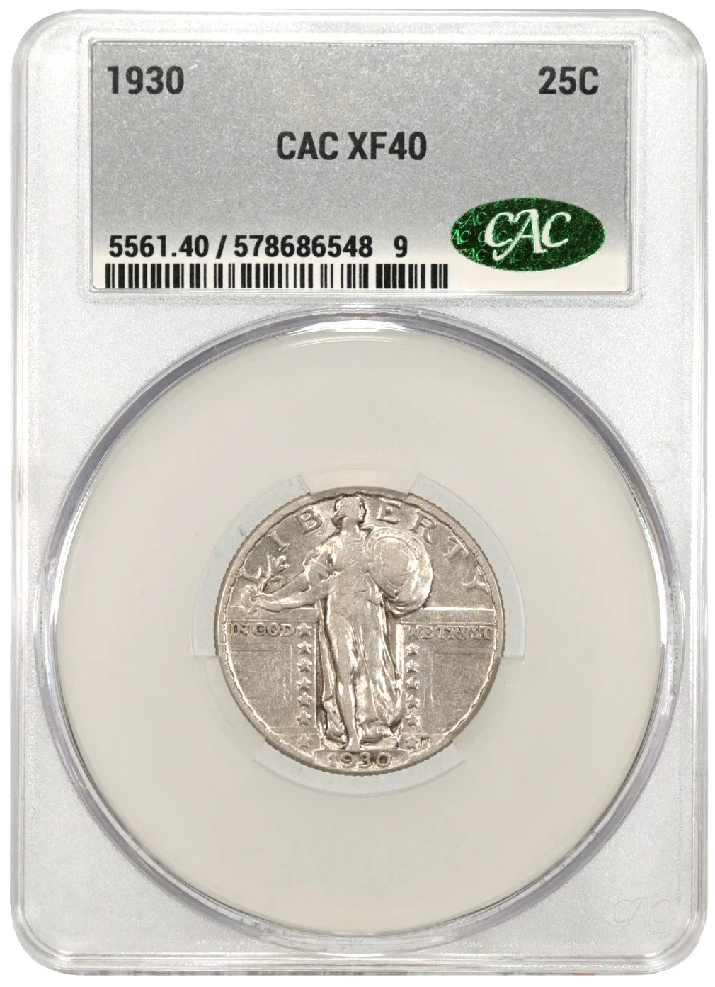 1930 Standing Liberty Silver Quarter CAC XF40