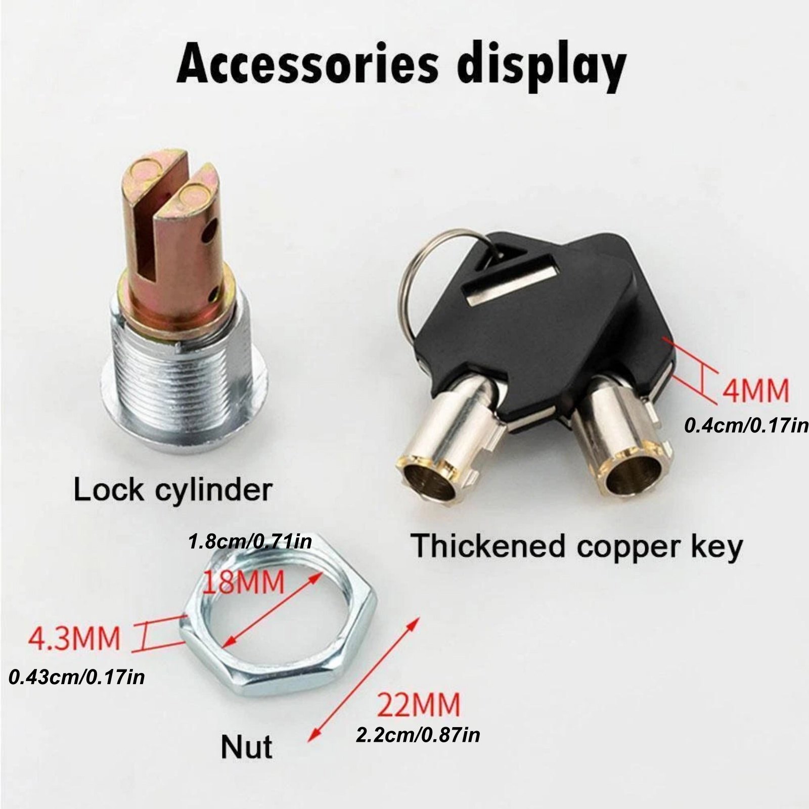 Tool Chest Lock with Keys Replacement Mechanism For Tool Boxes Cabinets Drawers
