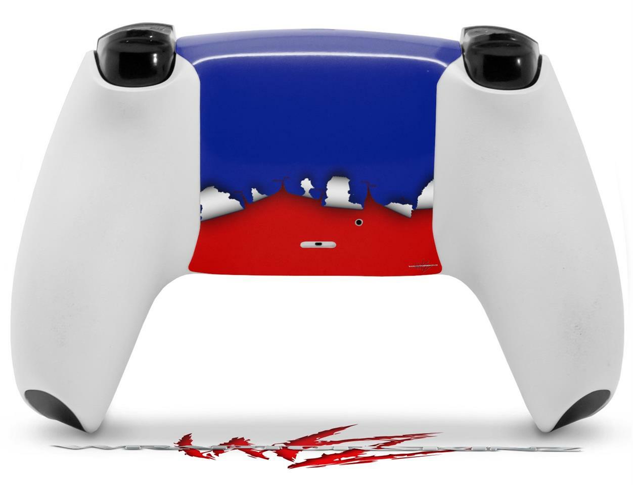 Skin Sony PS5 Controller Ripped Colors Blue Red