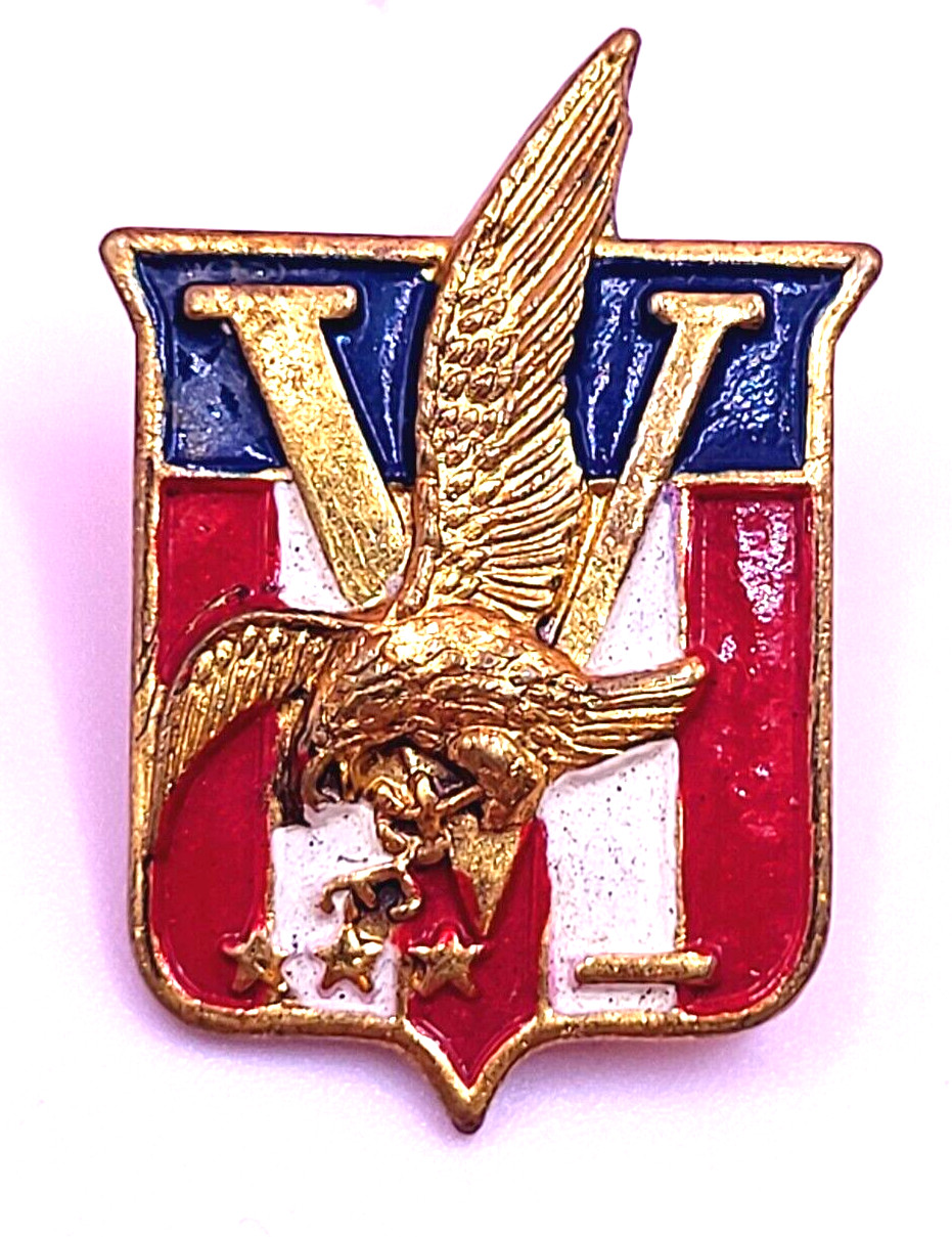 Militaria Vintage Enamel Patriotic Shield Eagle Three Stars Badge The Metal Arts